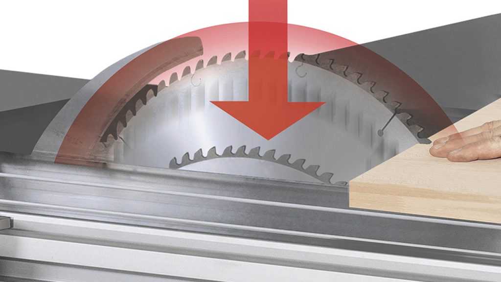 ابزار Riving Knife یا همان ابزار چاقویی​ دورکن چوب (دستگاه برش ام دی اف)